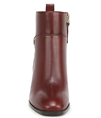 Franco Sarto Valya Leather Block Heel Booties