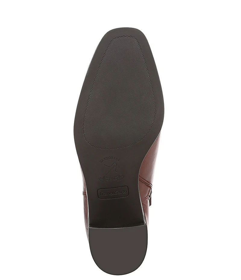 Franco Sarto Valya Leather Block Heel Booties