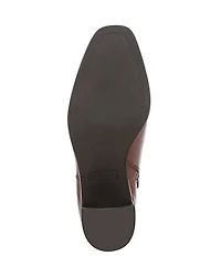 Franco Sarto Valya Leather Block Heel Booties