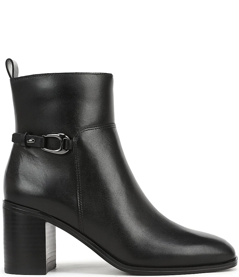 Franco Sarto Valya Leather Block Heel Booties