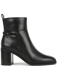 Franco Sarto Valya Leather Block Heel Booties