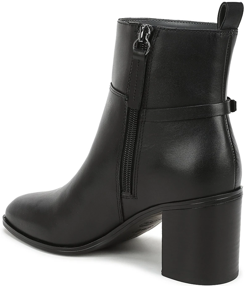 Franco Sarto Valya Leather Block Heel Booties