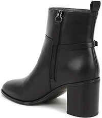 Franco Sarto Valya Leather Block Heel Booties