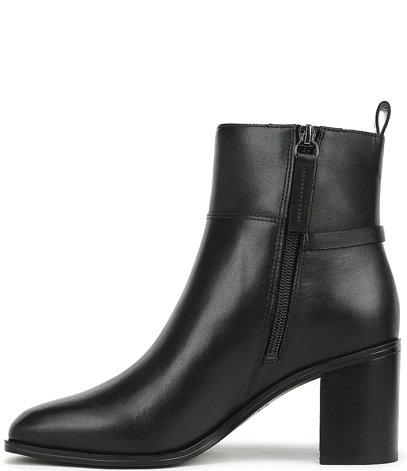 Franco Sarto Valya Leather Block Heel Booties