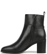 Franco Sarto Valya Leather Block Heel Booties