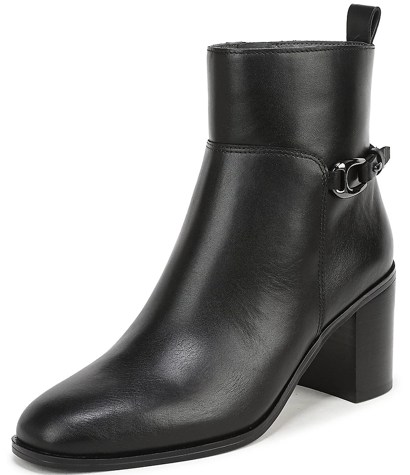 Franco Sarto Valya Leather Block Heel Booties