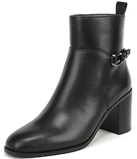 Franco Sarto Valya Leather Block Heel Booties