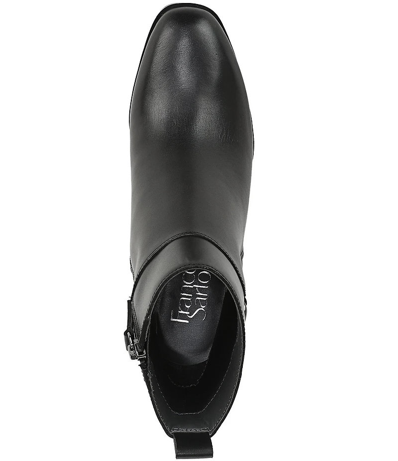 Franco Sarto Valya Leather Block Heel Booties