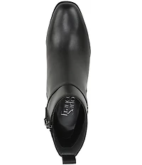 Franco Sarto Valya Leather Block Heel Booties
