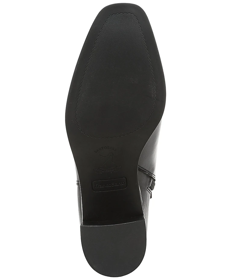 Franco Sarto Valya Leather Block Heel Booties