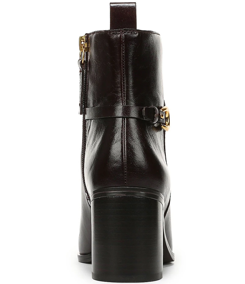 Franco Sarto Valya Leather Block Heel Booties