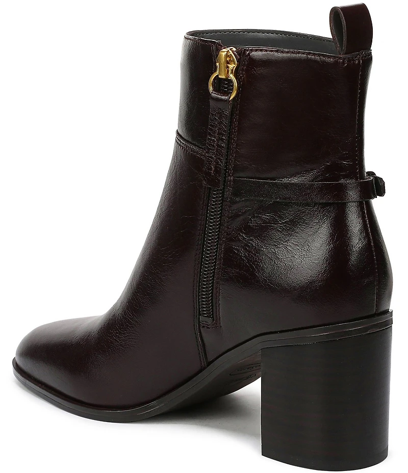 Franco Sarto Valya Leather Block Heel Booties