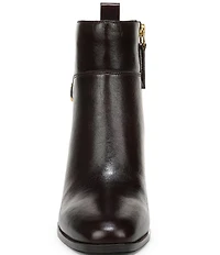 Franco Sarto Valya Leather Block Heel Booties