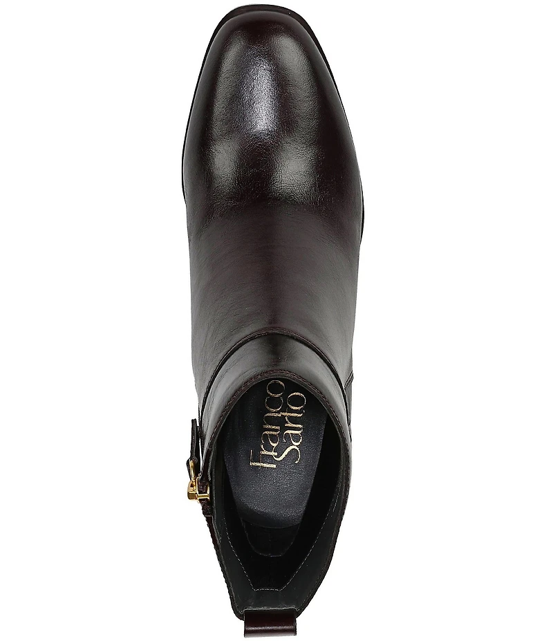 Franco Sarto Valya Leather Block Heel Booties