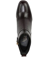 Franco Sarto Valya Leather Block Heel Booties