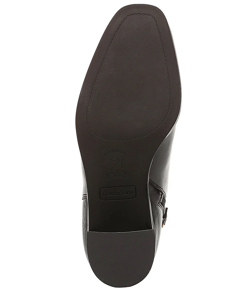 Franco Sarto Valya Leather Block Heel Booties