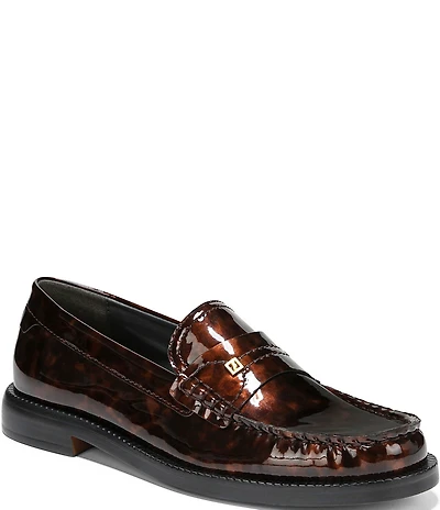 Franco Sarto Yulisa Patent Tortoise Print Loafers