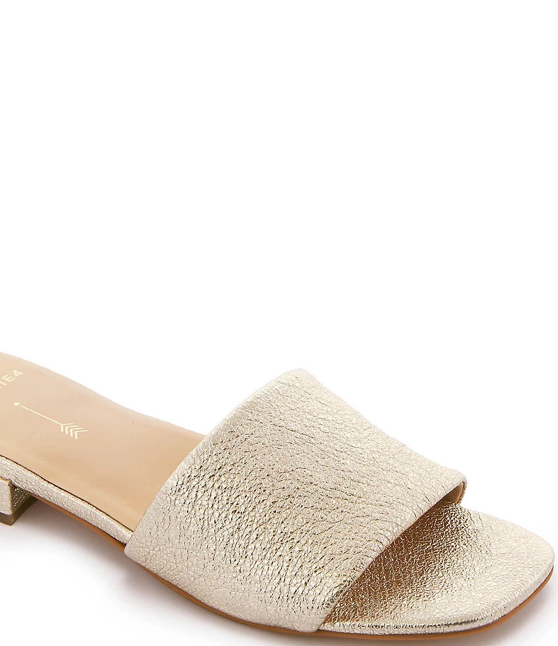 FRANKIE4 Aniston Textured Leather Slide Sandals