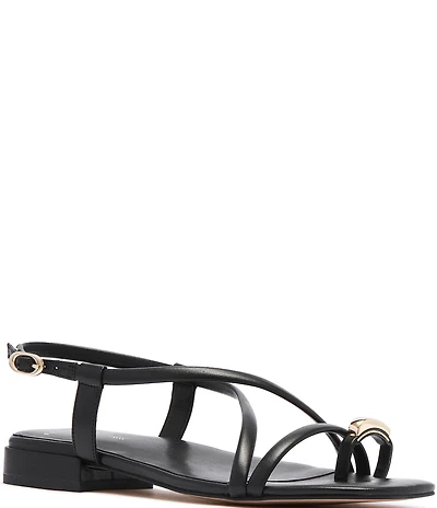 FRANKIE4 Anya Leather Hardware Toe Ring Sandals