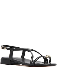 FRANKIE4 Anya Leather Hardware Toe Ring Sandals