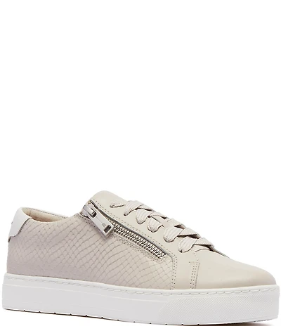 FRANKIE4 Billie II Snake Embossed Leather Zip Sneakers