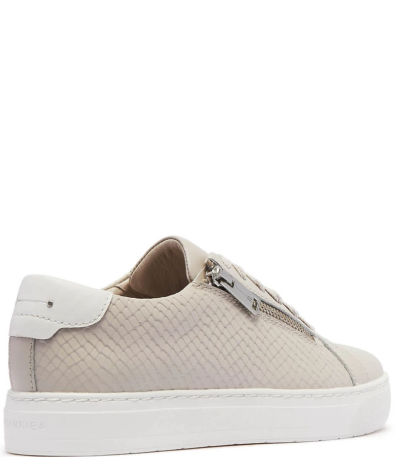 FRANKIE4 Billie II Snake Embossed Leather Zip Sneakers