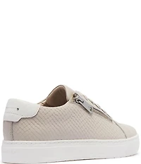 FRANKIE4 Billie II Snake Embossed Leather Zip Sneakers