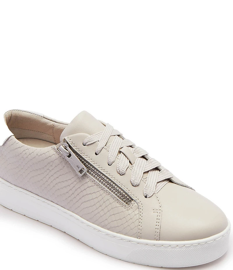 FRANKIE4 Billie II Snake Embossed Leather Zip Sneakers