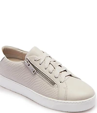 FRANKIE4 Billie II Snake Embossed Leather Zip Sneakers