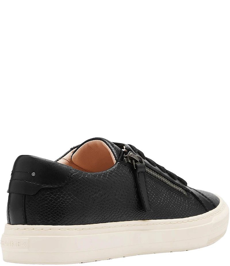 FRANKIE4 Billie Reptile Embossed Leather Zip Sneakers