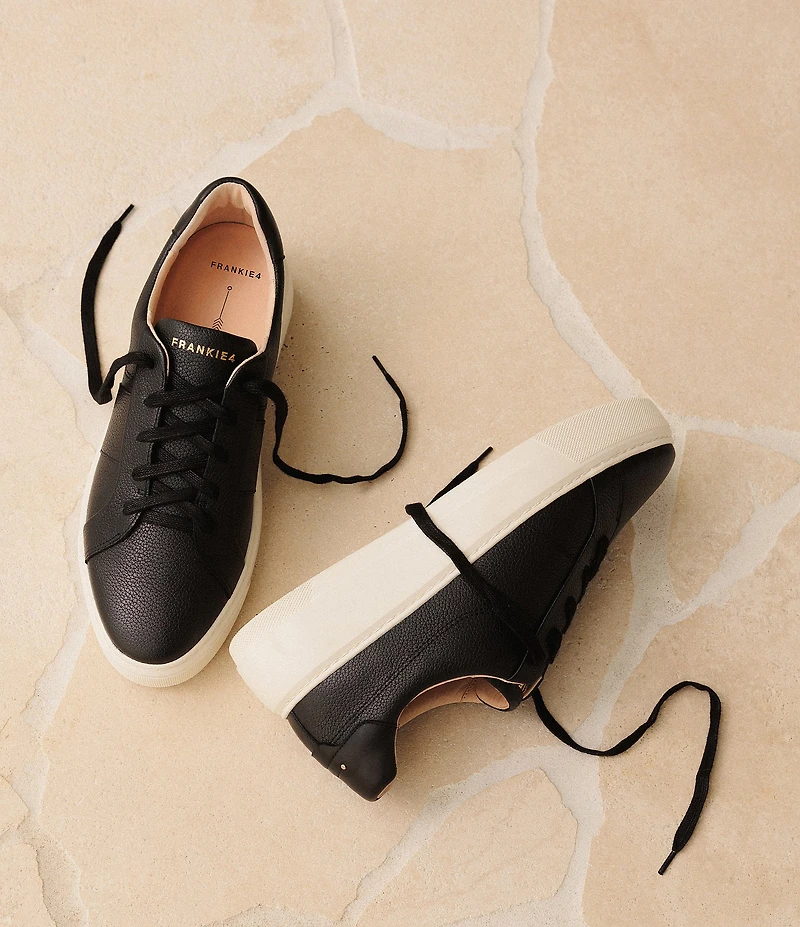 FRANKIE4 Billie Reptile Embossed Leather Zip Sneakers