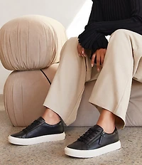 FRANKIE4 Billie Reptile Embossed Leather Zip Sneakers