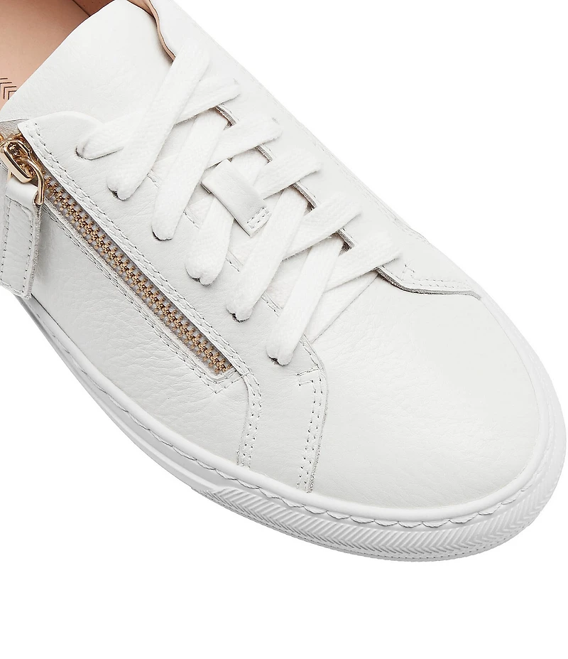 FRANKIE4 Billie Tumble Leather Zip Sneakers