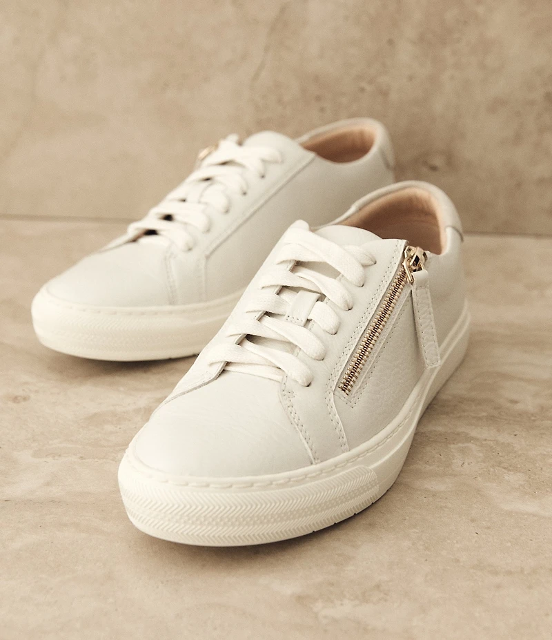 FRANKIE4 Billie Tumble Leather Zip Sneakers