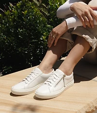 FRANKIE4 Billie Tumble Leather Zip Sneakers