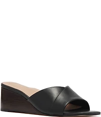 FRANKIE4 Carmen Leather Wedge Slide Sandals