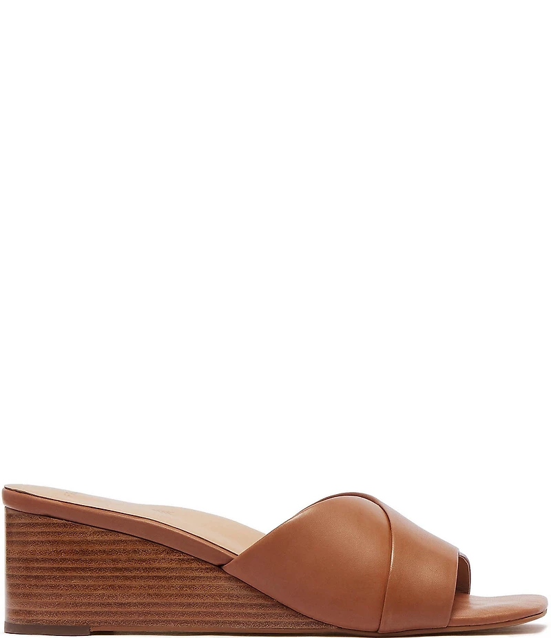 FRANKIE4 Carmen Leather Wedge Slide Sandals