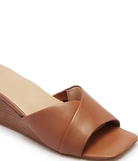 FRANKIE4 Carmen Leather Wedge Slide Sandals