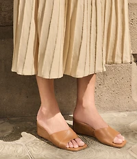 FRANKIE4 Carmen Leather Wedge Slide Sandals