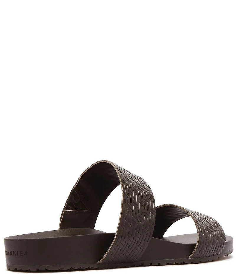 Frankie4 COAST Venice Embossed Woven Leather Slide Sandals