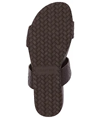 Frankie4 COAST Venice Embossed Woven Leather Slide Sandals