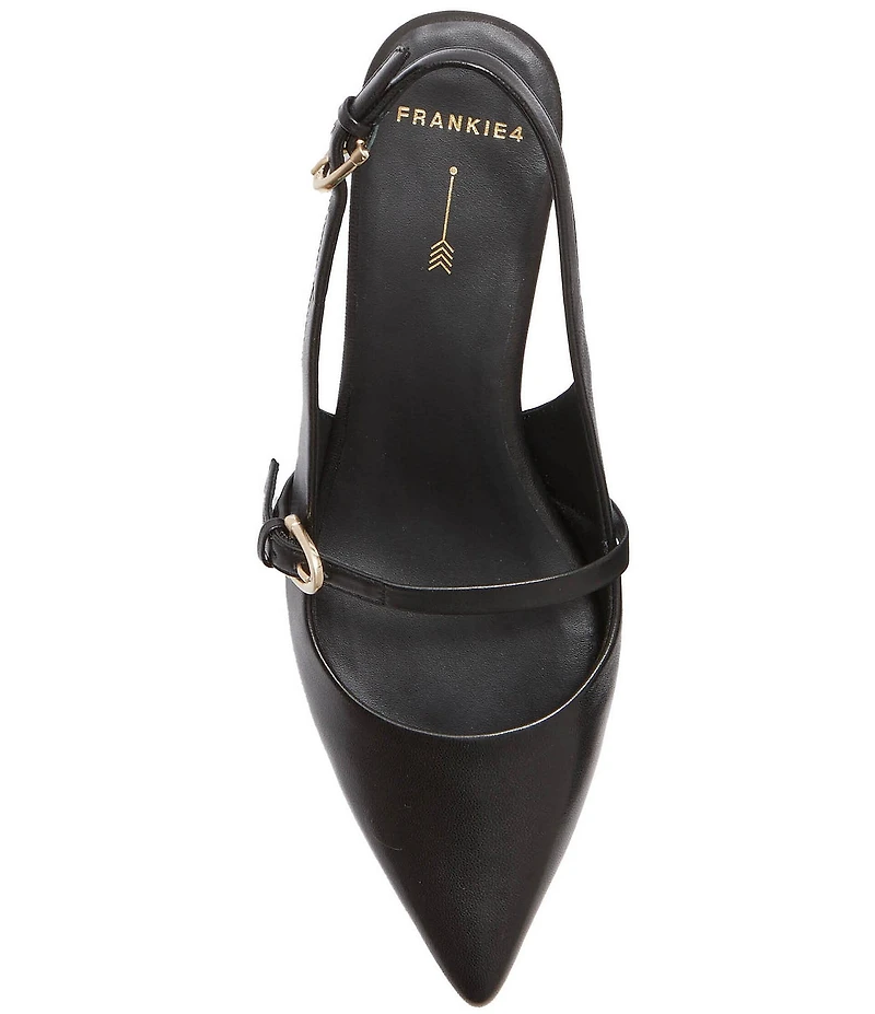 FRANKIE4 Coco Leather Slingback Mary Jane Kitten Heel Pumps