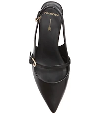FRANKIE4 Coco Leather Slingback Mary Jane Kitten Heel Pumps