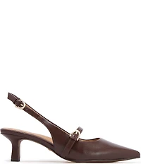 FRANKIE4 Coco Leather Slingback Mary Jane Kitten Heel Pumps