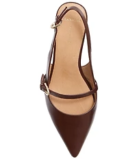 FRANKIE4 Coco Leather Slingback Mary Jane Kitten Heel Pumps