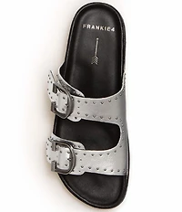 FRANKIE4 Deon Leather Studded Buckled Slide Sandals