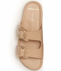 FRANKIE4 Deon Leather Studded Buckled Slide Sandals