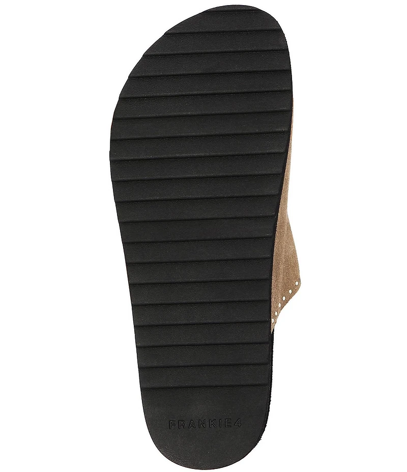 FRANKIE4 Deon Studded Suede Buckled Footbed Slides