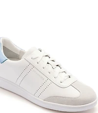 FRANKIE4 Drew Leather Metallic Logo Detail Sneakers