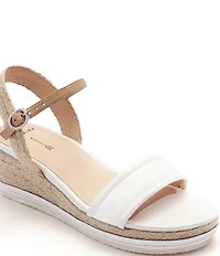 FRANKIE4 Harris Leather Platform Wedge Espadrille Sandals